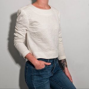 Boxy White Quilted Top